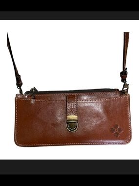 Patricia Nash Small Women's Brown Leather Crossbody Wristlet - Classic Brown
